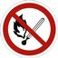 P 02 Запрещается пользоваться открытым огнем, 20х20см, самокл.пленка