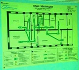 Печать фотолюминесцентного плана эвакуации с готового файла, 420х600мм, пластик 